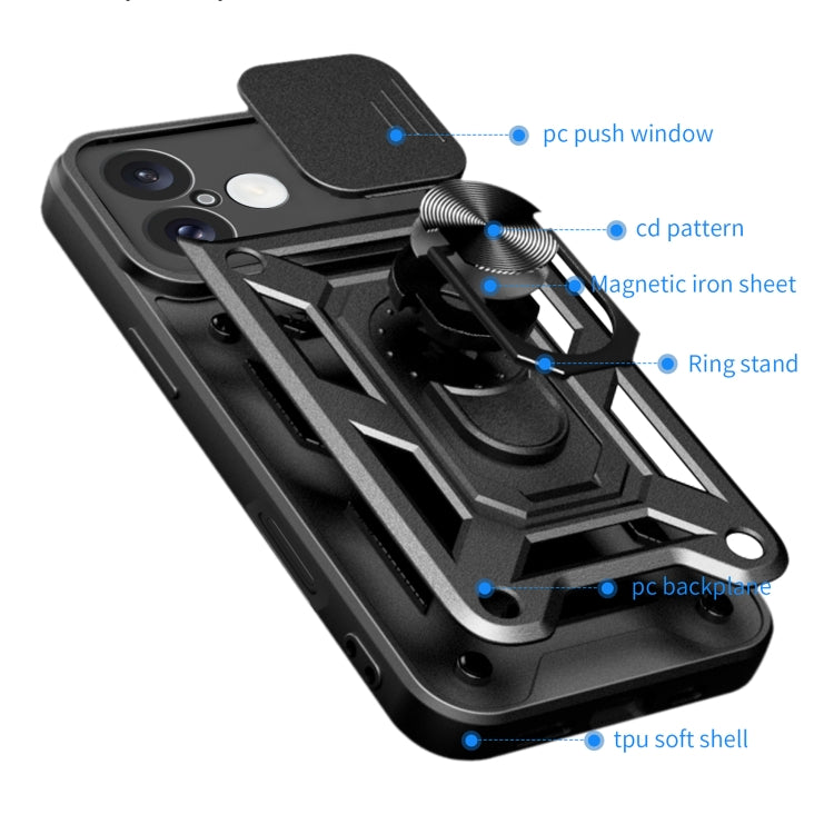 For iPhone 16 Sliding Camera Cover Design TPU+PC Phone Case(Gold) - iPhone 16 Cases by PMC TechLife | Online Shopping South Africa | PMC TechLife | Buy Now Pay Later Mobicred