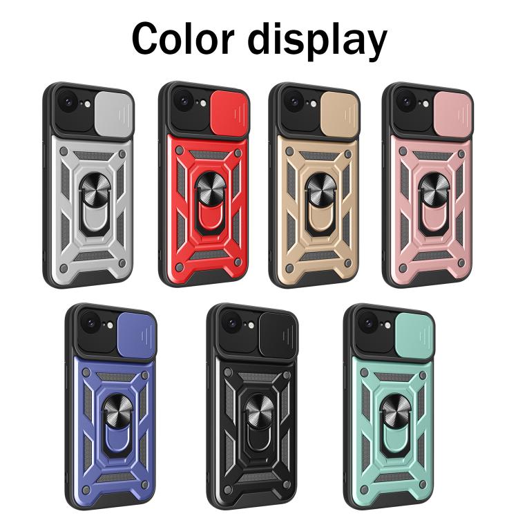 For iPhone 16e Sliding Camera Cover Design TPU+PC Phone Case(Green) - iPhone 16e Cases by PMC TechLife | Online Shopping South Africa | PMC TechLife | Buy Now Pay Later Mobicred