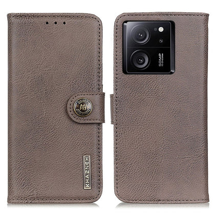 For Xiaomi 13T 5G / Redmi K60 Ultra 5G KHAZNEH Cowhide Texture Flip Leather Phone Case(Khaki) - Redmi K60 Ultra Cases by PMC Jewellery | Online Shopping South Africa | PMC Jewellery | Buy Now Pay Later Mobicred