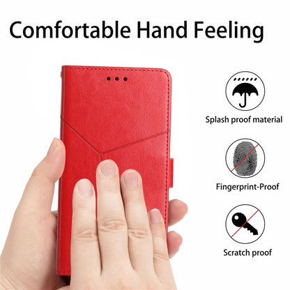 For iPhone 16 Pro Max HT01 Y-shaped Pattern Flip Leather Phone Case(Red) - iPhone 16 Pro Max Cases by PMC Jewellery | Online Shopping South Africa | PMC Jewellery | Buy Now Pay Later Mobicred