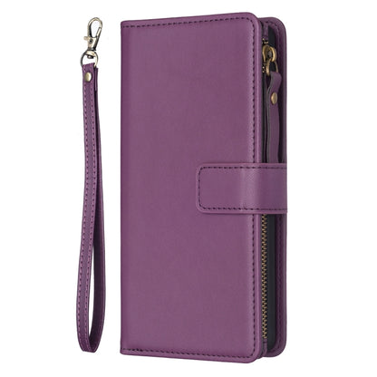 For Google Pixel 7 Pro 9 Card Slots Zipper Wallet Leather Flip Phone Case(Dark Purple) - Google Cases by PMC Jewellery | Online Shopping South Africa | PMC Jewellery | Buy Now Pay Later Mobicred