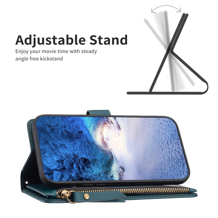 For Google Pixel 8 Pro 9 Card Slots Zipper Wallet Leather Flip Phone Case(Green) - Google Cases by PMC TechLife | Online Shopping South Africa | PMC TechLife | Buy Now Pay Later Mobicred