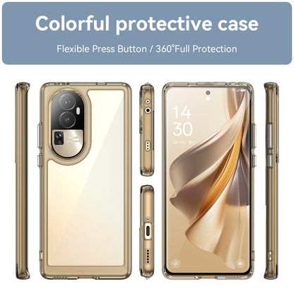 For OPPO Reno10 Pro+ Colorful Series Acrylic Hybrid TPU Phone Case(Transparent Grey) - OPPO Cases by PMC Jewellery | Online Shopping South Africa | PMC Jewellery | Buy Now Pay Later Mobicred