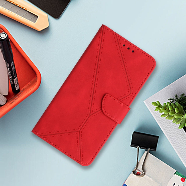 For iPhone 16 Pro Stitching Embossed Leather Phone Case(Red) - iPhone 16 Pro Cases by PMC TechLife | Online Shopping South Africa | PMC TechLife | Buy Now Pay Later Mobicred