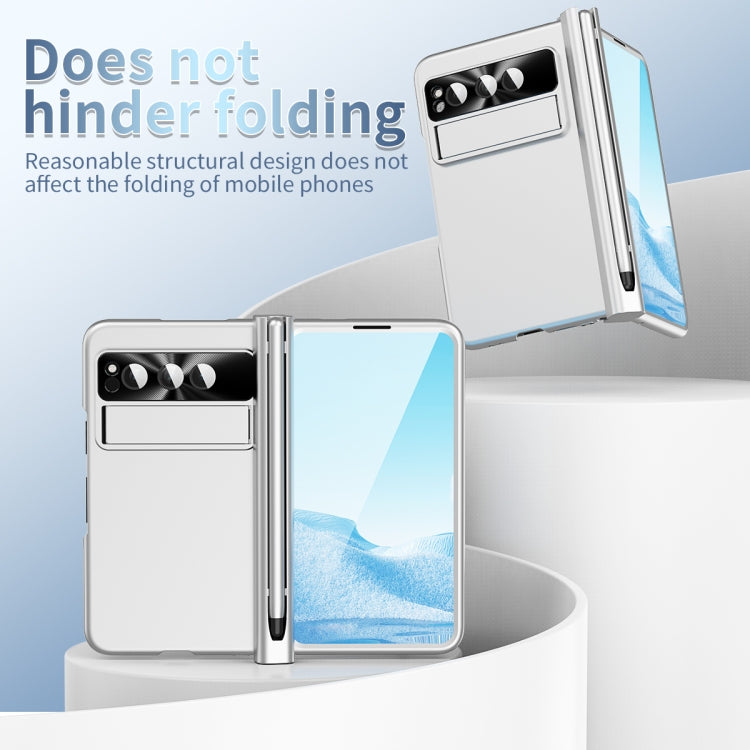 For Google Pixel Fold Integrated Electroplating Pen Slot Folding Phone Case with Stylus(Silver) - free shipping - PMC TechLife - Order now!