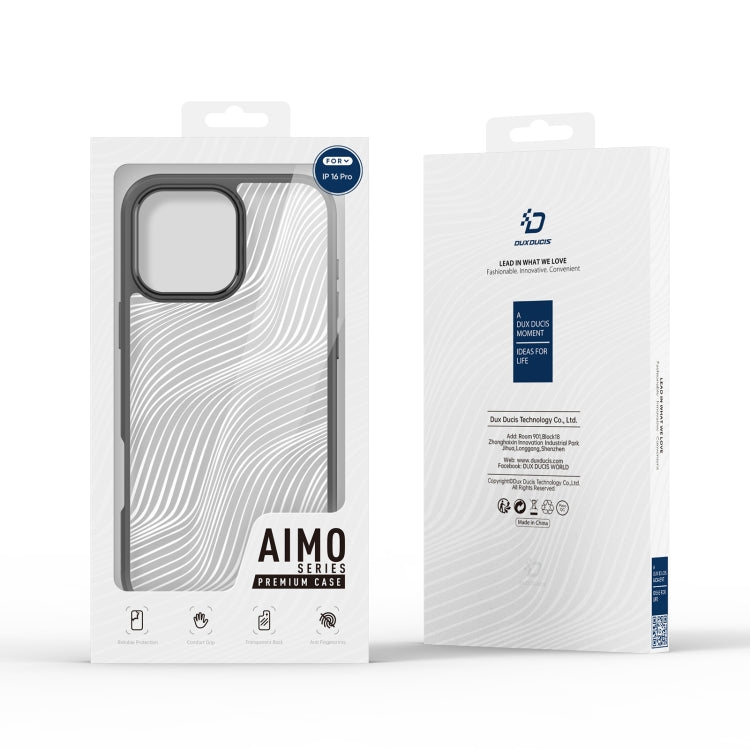 For iPhone 16 Pro Max DUX DUCIS Aimo Series  Frosted Feel Phone Case(Black) - iPhone 16 Pro Max Cases by DUX DUCIS | Online Shopping South Africa | PMC Jewellery | Buy Now Pay Later Mobicred