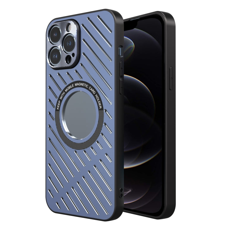For iPhone 12 Pro R-JUST RJ57 CD Pattern MagSafe Cooling Phone Case(Blue) - free shipping - PMC TechLife - Order now!