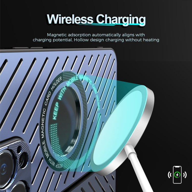 For iPhone 12 Pro Max R-JUST RJ57 CD Pattern MagSafe Cooling Phone Case(Blue) - free shipping - PMC TechLife - Order now!