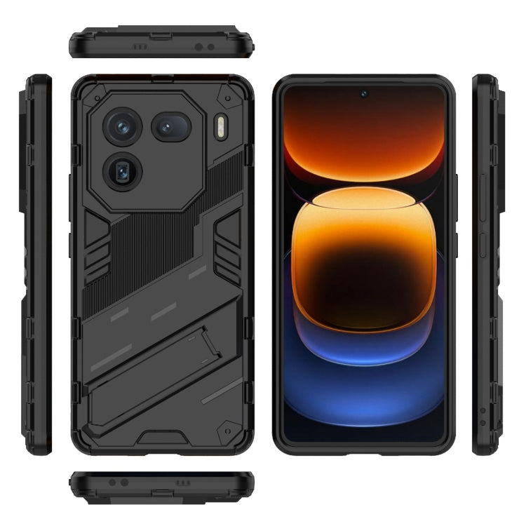For vivo iQOO 12 5G Punk Armor 2 in 1 PC + TPU Phone Case with Holder(Black) - iQOO 12 Cases by PMC Jewellery | Online Shopping South Africa | PMC Jewellery