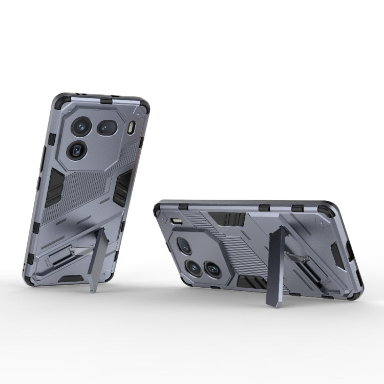 For vivo iQOO 12 5G Punk Armor 2 in 1 PC + TPU Phone Case with Holder(Grey) - iQOO 12 Cases by PMC Jewellery | Online Shopping South Africa | PMC Jewellery
