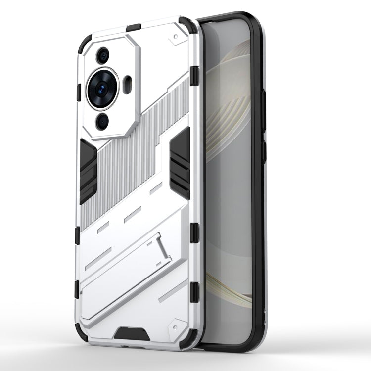 For Huawei nova 11 4G Punk Armor 2 in 1 PC + TPU Phone Case with Holder(White) - Huawei Cases by PMC TechLife | Online Shopping South Africa | PMC TechLife | Buy Now Pay Later Mobicred