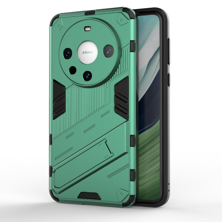 For Huawei Mate 60 Pro Punk Armor 2 in 1 PC + TPU Phone Case with Holder(Green) - Huawei Cases by PMC TechLife | Online Shopping South Africa | PMC TechLife | Buy Now Pay Later Mobicred