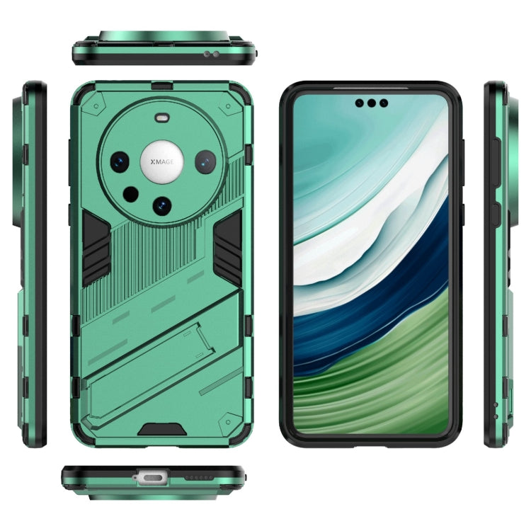 For Huawei Mate 60 Pro Punk Armor 2 in 1 PC + TPU Phone Case with Holder(Green) - Huawei Cases by PMC TechLife | Online Shopping South Africa | PMC TechLife | Buy Now Pay Later Mobicred