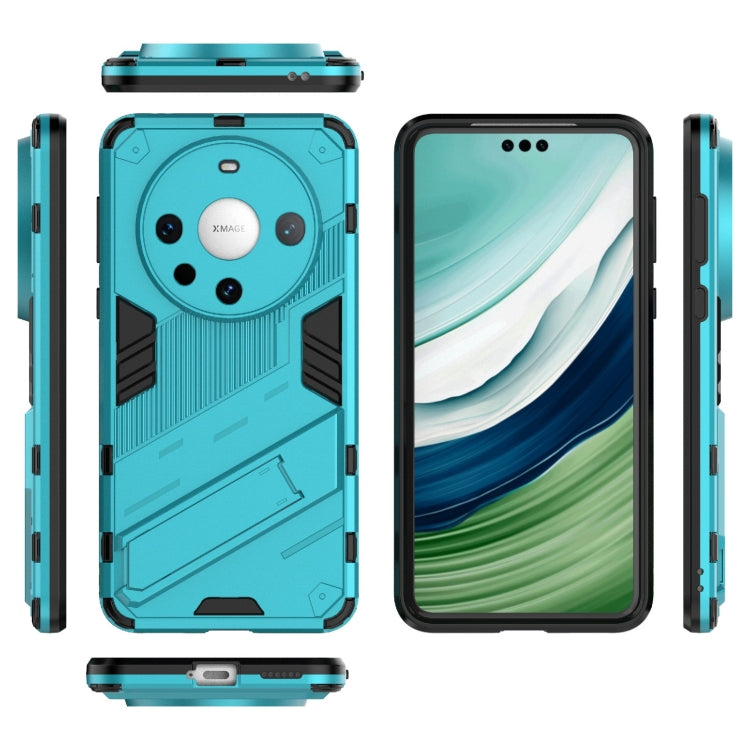 For Huawei Mate 60 Pro Punk Armor 2 in 1 PC + TPU Phone Case with Holder(Blue) - Huawei Cases by PMC Jewellery | Online Shopping South Africa | PMC Jewellery | Buy Now Pay Later Mobicred