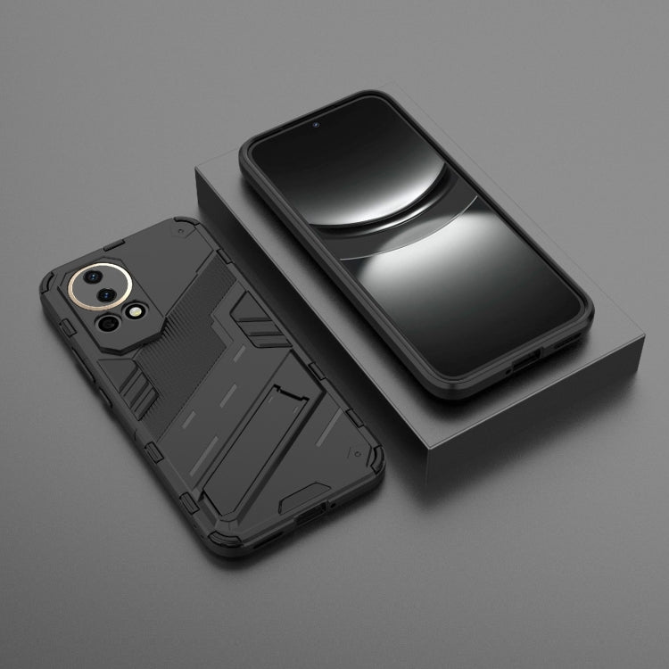 For Huawei nova 12 5G Punk Armor 2 in 1 PC + TPU Phone Case with Holder(Black) - Huawei Cases by PMC TechLife | Online Shopping South Africa | PMC TechLife | Buy Now Pay Later Mobicred