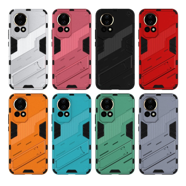For Huawei nova 12 5G Punk Armor 2 in 1 PC + TPU Phone Case with Holder(Red) - Huawei Cases by PMC TechLife | Online Shopping South Africa | PMC TechLife | Buy Now Pay Later Mobicred