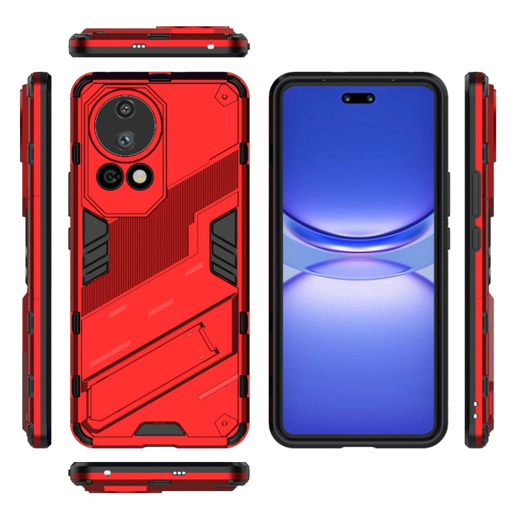 For Huawei nova 12 Pro Punk Armor 2 in 1 PC + TPU Phone Case with Holder(Red) - Huawei Cases by PMC Jewellery | Online Shopping South Africa | PMC Jewellery | Buy Now Pay Later Mobicred