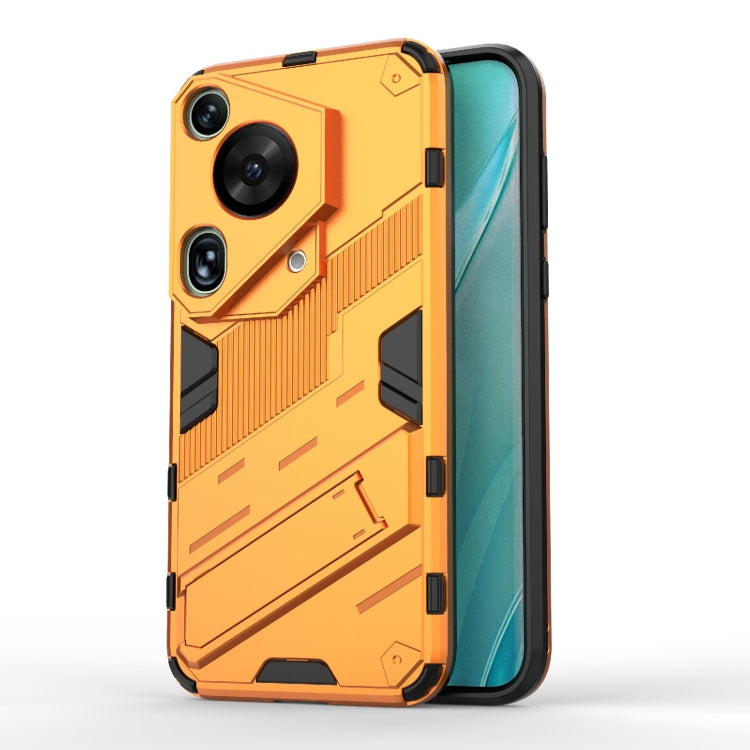 For Huawei Pura 70 Ultra Punk Armor 2 in 1 PC + TPU Phone Case with Holder(Orange) - Huawei Cases by PMC Jewellery | Online Shopping South Africa | PMC Jewellery | Buy Now Pay Later Mobicred