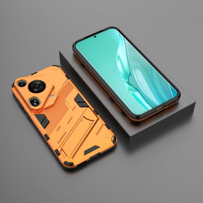 For Huawei Pura 70 Ultra Punk Armor 2 in 1 PC + TPU Phone Case with Holder(Orange) - Huawei Cases by PMC Jewellery | Online Shopping South Africa | PMC Jewellery | Buy Now Pay Later Mobicred