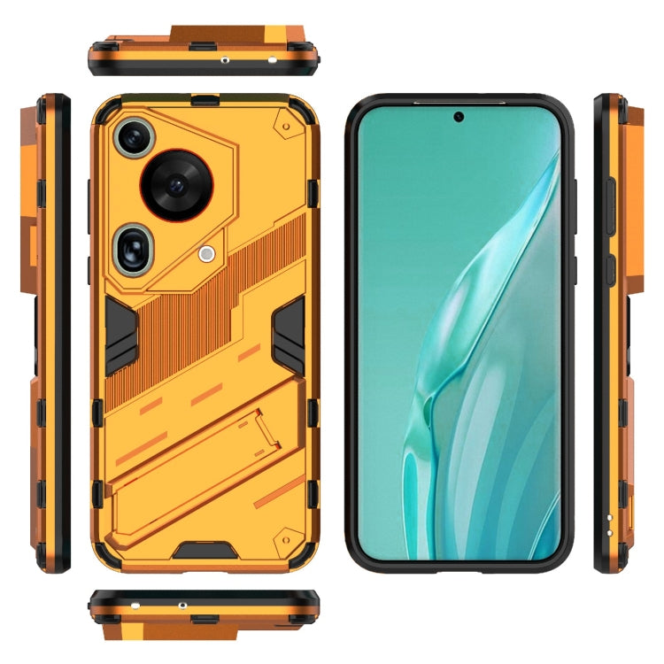 For Huawei Pura 70 Ultra Punk Armor 2 in 1 PC + TPU Phone Case with Holder(Orange) - Huawei Cases by PMC Jewellery | Online Shopping South Africa | PMC Jewellery | Buy Now Pay Later Mobicred