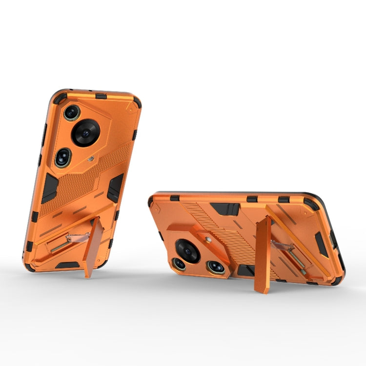 For Huawei Pura 70 Ultra Punk Armor 2 in 1 PC + TPU Phone Case with Holder(Orange) - Huawei Cases by PMC Jewellery | Online Shopping South Africa | PMC Jewellery | Buy Now Pay Later Mobicred