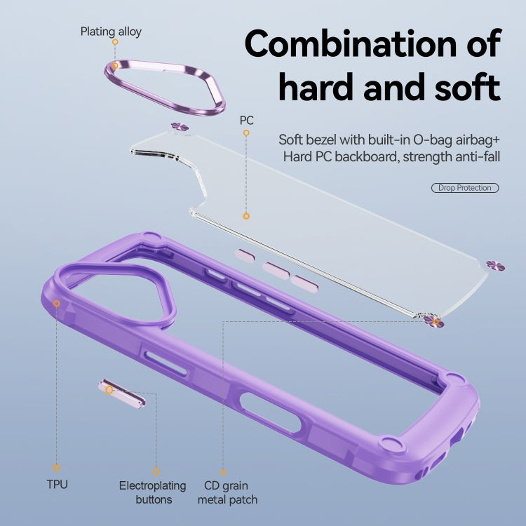 For iPhone 16 TPU + PC Lens Protection Phone Case(Purple) - iPhone 16 Cases by PMC TechLife | Online Shopping South Africa | PMC TechLife | Buy Now Pay Later Mobicred