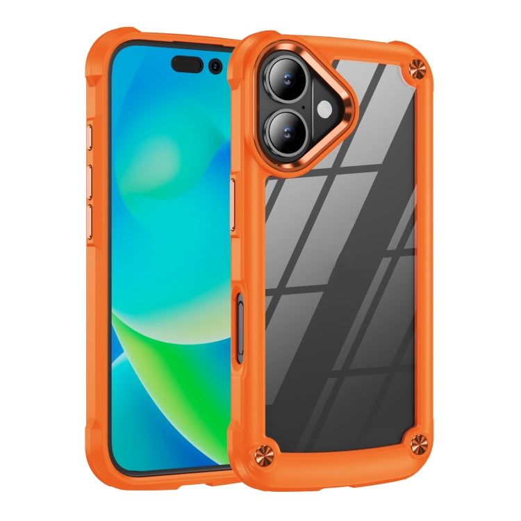 For iPhone 16 TPU + PC Lens Protection Phone Case(Orange) - iPhone 16 Cases by PMC TechLife | Online Shopping South Africa | PMC TechLife | Buy Now Pay Later Mobicred
