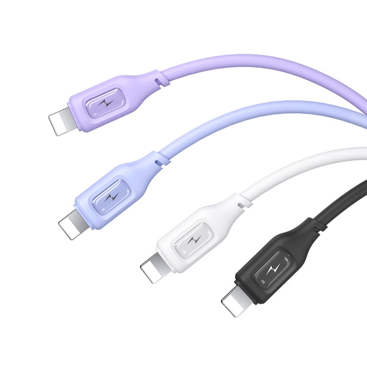 USAMS US-SJ618 2.4A USB to 8 Pin Silicone Data Cable, Length: 1m(Purple) - Normal Style Cable by USAMS | Online Shopping South Africa | PMC Jewellery | Buy Now Pay Later Mobicred