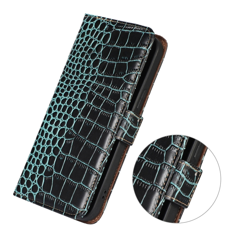 For iPhone 16 Plus Crocodile Top Layer Cowhide Leather Phone Case(Green) - free shipping - PMC TechLife - Order now!