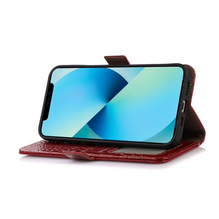 For iPhone 16 Crocodile Top Layer Cowhide Leather Phone Case(Red) - free shipping - PMC TechLife - Order now!
