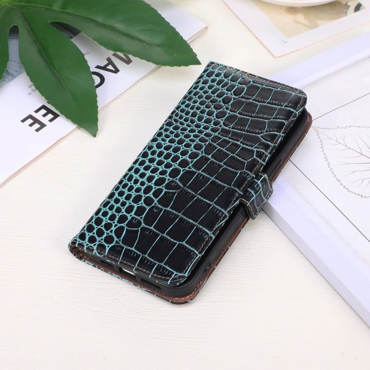 For iPhone 16 Crocodile Top Layer Cowhide Leather Phone Case(Green) - iPhone 16 Cases by PMC Jewellery | Online Shopping South Africa | PMC Jewellery | Buy Now Pay Later Mobicred