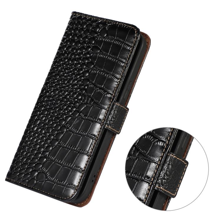 For iPhone 17 Air Crocodile Top Layer Cowhide Leather Phone Case(Black) - free shipping - PMc TechLife - Order now!