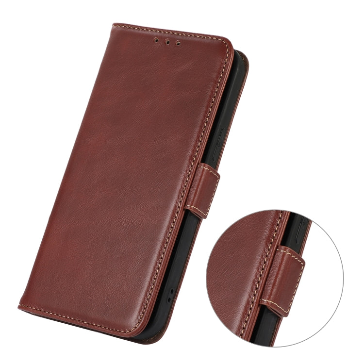 For iPhone 16 Pro Max Crazy Horse Top Layer Cowhide Leather Phone Case(Brown) - iPhone 16 Pro Max Cases by PMC Jewellery | Online Shopping South Africa | PMC Jewellery | Buy Now Pay Later Mobicred