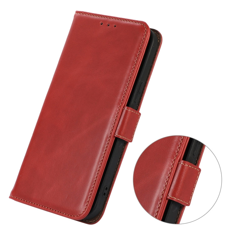 For iPhone 16 Pro Crazy Horse Top Layer Cowhide Leather Phone Case(Red) - iPhone 16 Pro Cases by PMC Jewellery | Online Shopping South Africa | PMC Jewellery | Buy Now Pay Later Mobicred