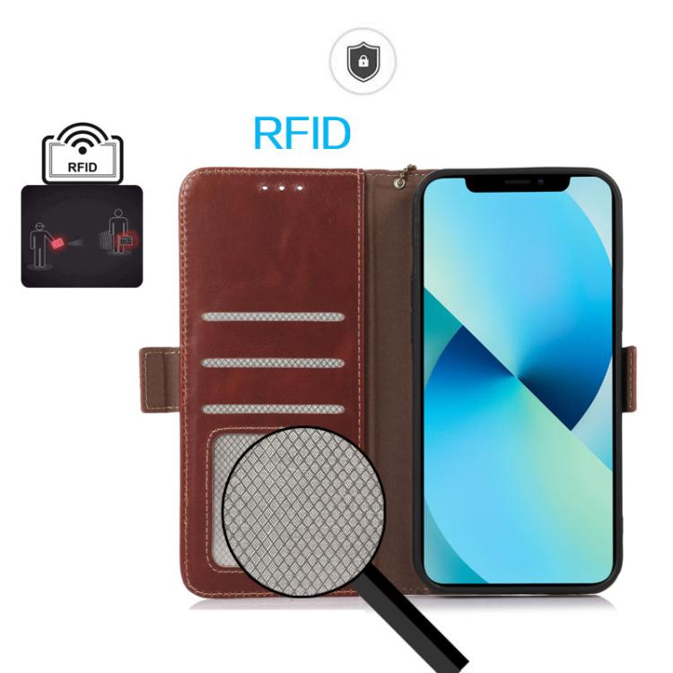 For iPhone 17 Pro Max Crazy Horse Top Layer Cowhide Leather Phone Case(Brown) - free shipping - PMc TechLife - Order now!