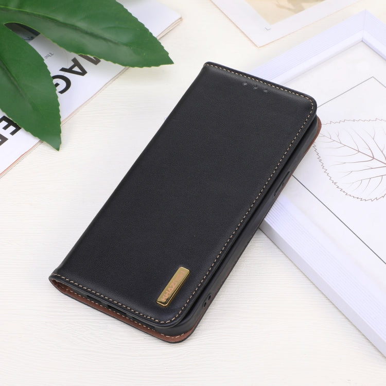 For iPhone 16 KHAZNEH Nappa Top Layer Cowhide Leather Phone Case(Black) - iPhone 16 Cases by PMC TechLife | Online Shopping South Africa | PMC TechLife | Buy Now Pay Later Mobicred