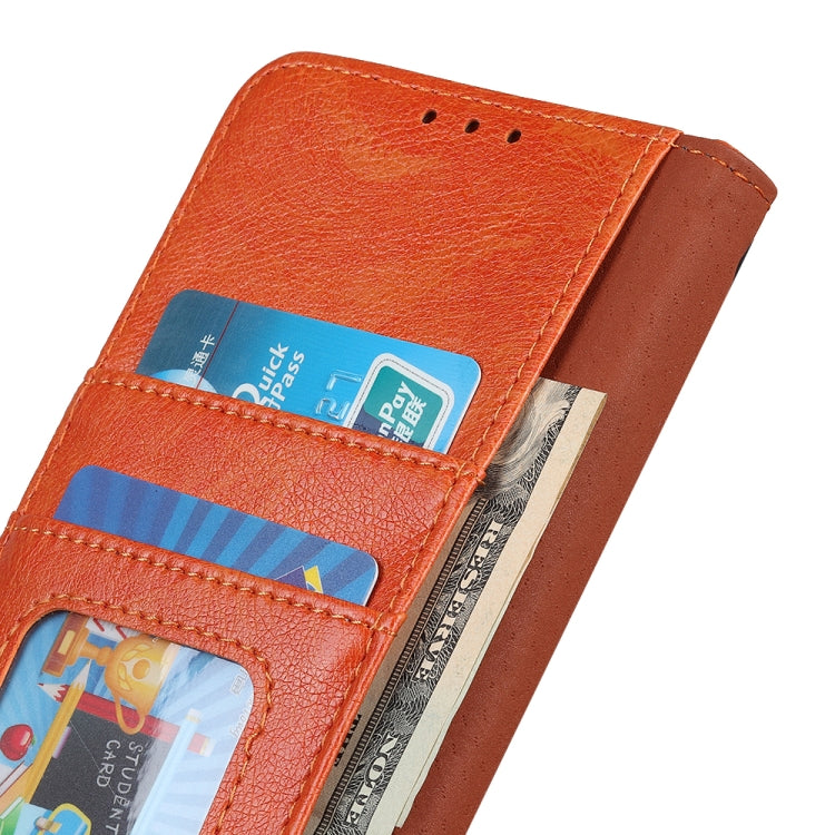For iPhone 16 Plus Nappa Texture Leather Case(Orange) - iPhone 16 Plus Cases by PMC TechLife | Online Shopping South Africa | PMC TechLife | Buy Now Pay Later Mobicred