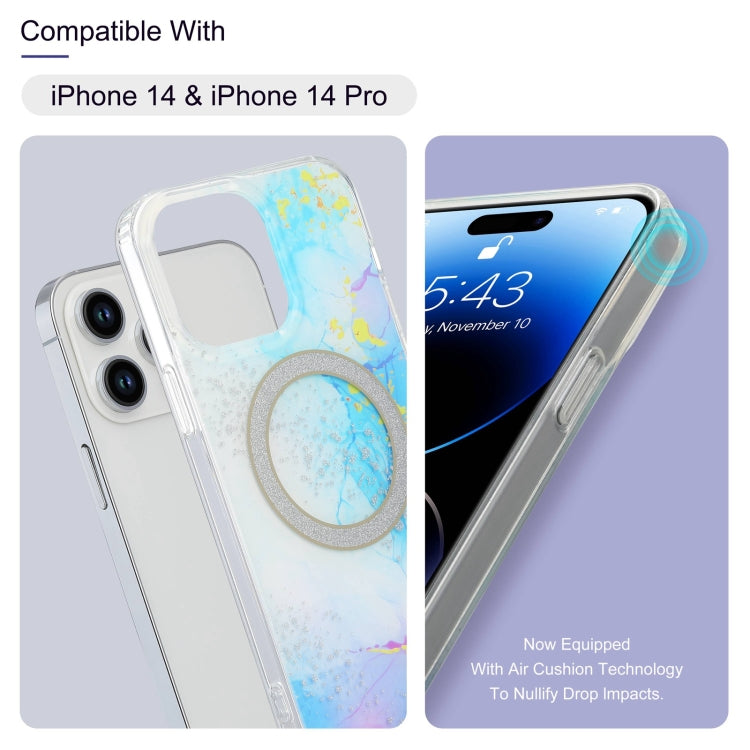 For iPhone 13 Dual-side IMD Marble Magsafe Phone Case(Black) - iPhone 13 Cases by PMC TechLife | Online Shopping South Africa | PMC TechLife