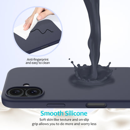 For iPhone 16 Plus Solid Color Silicone Phone Case(Midnight Blue) - More iPhone Cases by PMC Jewellery | Online Shopping South Africa | PMC Jewellery | Buy Now Pay Later Mobicred