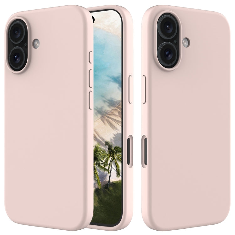 For iPhone 16 Solid Color Silicone Phone Case(Sand Pink) - More iPhone Cases by PMC Jewellery | Online Shopping South Africa | PMC Jewellery | Buy Now Pay Later Mobicred