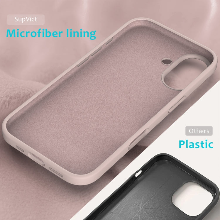 For iPhone 16 Solid Color Silicone Phone Case(Sand Pink) - More iPhone Cases by PMC Jewellery | Online Shopping South Africa | PMC Jewellery | Buy Now Pay Later Mobicred