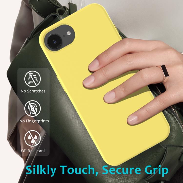 For iPhone 16e Solid Color Silicone Phone Case(Lemon Yellow) - iPhone 16e Cases by PMC TechLife | Online Shopping South Africa | PMC TechLife | Buy Now Pay Later Mobicred