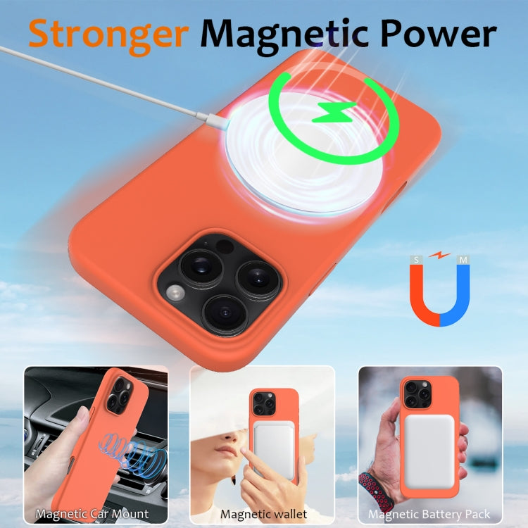 For iPhone 16 Pro Max Shockproof Silicone Magsafe Phone Case(Gold Orange) - iPhone 16 Pro Max Cases by PMC TechLife | Online Shopping South Africa | PMC TechLife | Buy Now Pay Later Mobicred