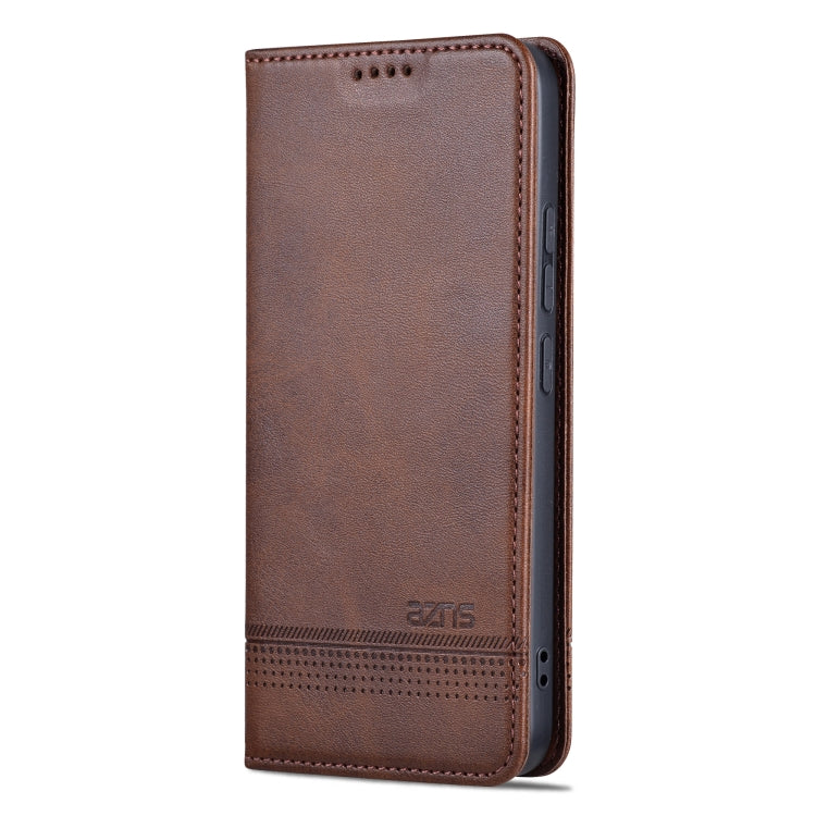 For Xiaomi 14 AZNS Magnetic Calf Texture Flip Leather Phone Case(Dark Brown) - 14 Cases by AZNS | Online Shopping South Africa | PMC Jewellery | Buy Now Pay Later Mobicred