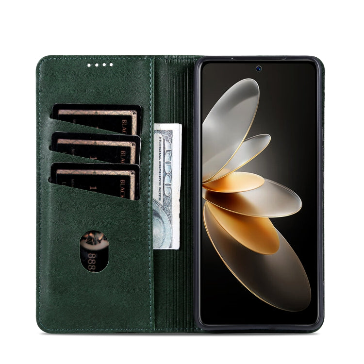 For Xiaomi Redmi K70/K70 Pro AZNS Magnetic Calf Texture Flip Leather Phone Case(Dark Green) - K70 Pro Cases by AZNS | Online Shopping South Africa | PMC Jewellery | Buy Now Pay Later Mobicred