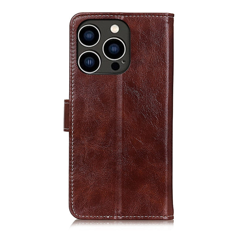 For iPhone 16 Pro Retro Crazy Horse Texture Horizontal Flip Leather Phone Case(Brown) - iPhone 16 Pro Cases by PMC Jewellery | Online Shopping South Africa | PMC Jewellery | Buy Now Pay Later Mobicred