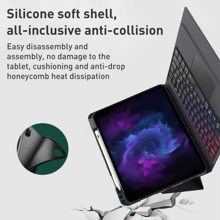 For iPad 10.2 2021 / 2020 / 2019 Integrated Bluetooth Keyboard Leather Case with Backlight & Touchpad(Black) - Universal by PMC TechLife | Online Shopping South Africa | PMC TechLife