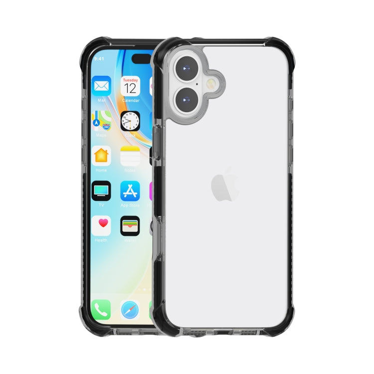 For iPhone 16 Plus Four-corner Shockproof TPU + Acrylic Phone Case(Black) - iPhone 16 Plus Cases by PMC Jewellery | Online Shopping South Africa | PMC Jewellery | Buy Now Pay Later Mobicred