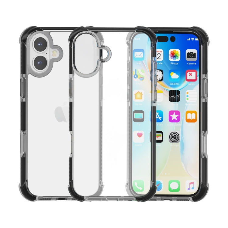 For iPhone 16 Plus Four-corner Shockproof TPU + Acrylic Phone Case(Black) - iPhone 16 Plus Cases by PMC Jewellery | Online Shopping South Africa | PMC Jewellery | Buy Now Pay Later Mobicred