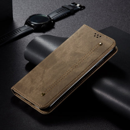 For Honor 90 GT Denim Texture Flip Leather Phone Case(Khaki) - Honor Cases by PMC Jewellery | Online Shopping South Africa | PMC Jewellery | Buy Now Pay Later Mobicred